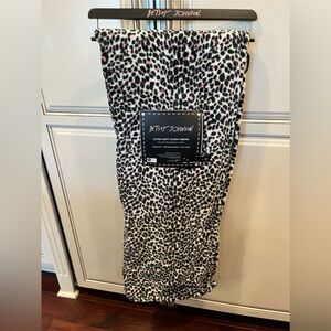 Betsey Johnson Pink and Black Leopard Throw Blanket